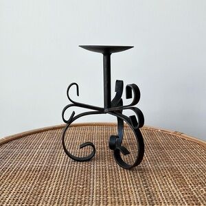 Vintage Ornate Metal Iron Candle Holder